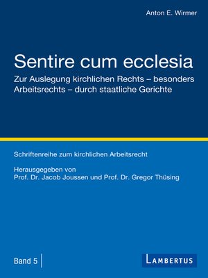 cover image of Sentire cum ecclesia